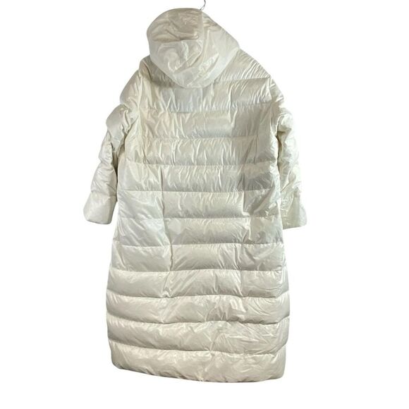 Nike Therma-FIT Long White Duck Down Puffer Coat Women’s Sz 1X Hooded Full Zip - Picture 8 of 8